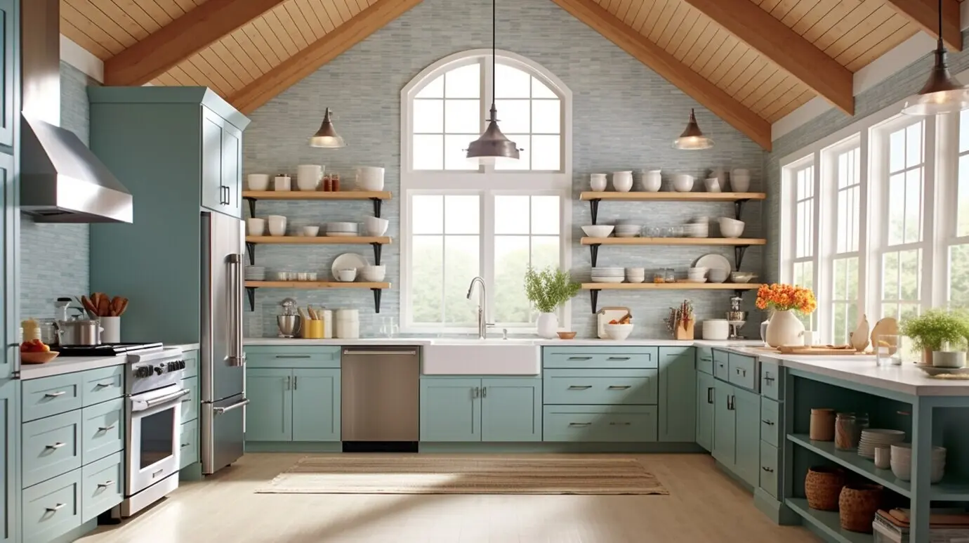 Hermoso diseño de interiores de cocina